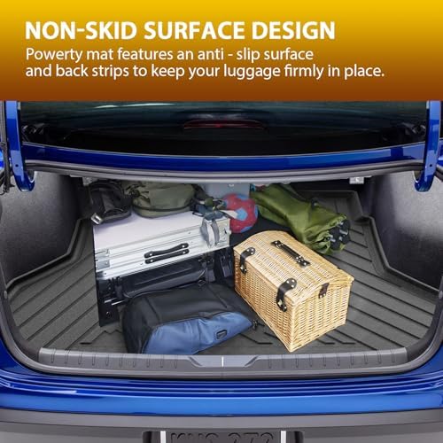 Powerty Floor Mats Cargo Liner for Kia K4 2025 2026 2027 All Weather 3D TPE Anti-Slip Car Protection, 1st & 2nd Row Set with Rear Cargo Mat Accessories