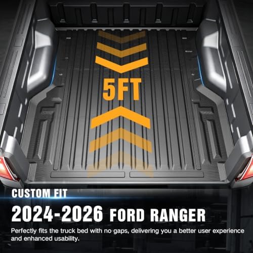 YZONA Bed Mat for 2024-2026 Ford Ranger, 5FT Short Bed (61.0 in)