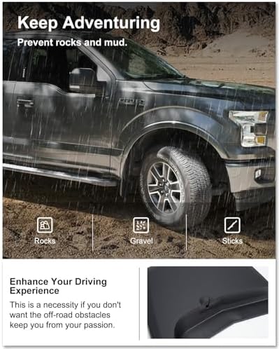 Kiwi Master No Drill Mud Flaps for 2015-2020 Ford F-150 with Fender