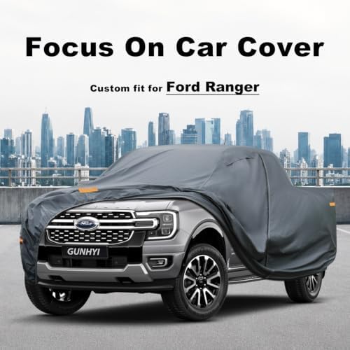 GUNHYI Premium Truck Cover Custom Fit Ford Ranger, 16 Layers Heavy Duty Truck Cover Waterproof All Weather with Zipper Door for Sun Rain Snow Dust Uv Protection