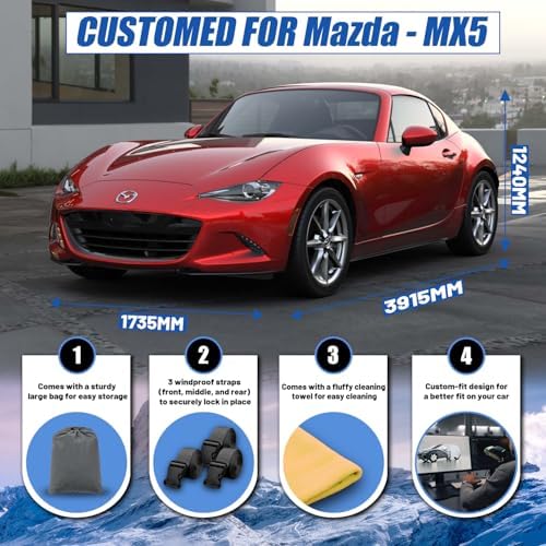 Car Cover Custom Fit for Mazda Miata MX 5 MX-5 MX5 Sedan Coupe (1990-2026)