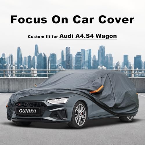 GUNHYI Premium Car Cover Custom Fit Audi A4/S4 Wagon, 16 Layers Heavy Duty Car Cover Waterproof All Weather with Zipper Door for Sun Rain Snow Dust Uv Protection