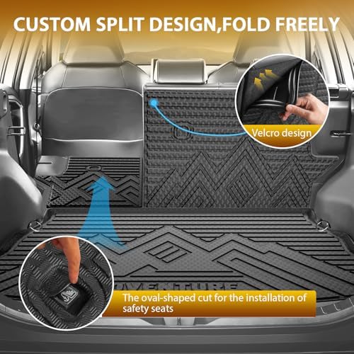 Powerty Floor Mats for Toyota RAV4 2019-2025, All Weather 3D TPE Anti-Slip Trunk Cargo Liner Seat Back Covers Protectors Full Set Car Accessories