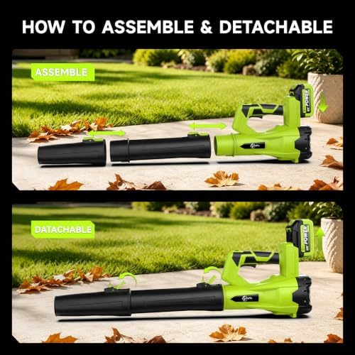 Leaf Blower Cordless with 4.0Ah Battery and Charger, 420CFM Electric Blower with 6-Speed, 21V Lightweight Handheld for Lawn Yard Patio Leaves Dust Snow