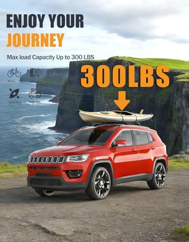 KINGGERI 300lbs Roof Racks Cross Bars for Jeep Compass 2018-2026