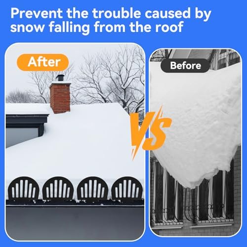 25 Pack Standing Seam Snow Guards for Metal Roofs with Seal Gaskets & Screws, Metal Roof Snow Stops, Crush Ice to Prevent Accumulation