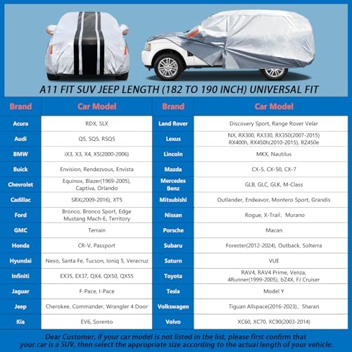 Car Cover Custom Fit for Subaru Forester,Mazda CX-5/CX5, Waterproof All Weather for Automobiles Full Exterior Cover Rain Sun Snow UV Protector.