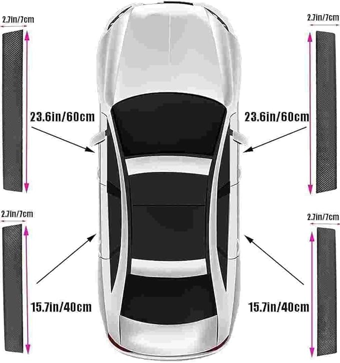 4PCS Carbon Fiber Door Sill Protectors Front/Rear Anti-Scratch Entry Guard (Door-White)