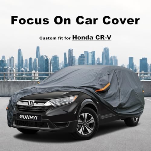 GUNHYI Premium Car Cover Custom Fit Honda CRV CR-V (1995-2026), 16 Layers Heavy Duty Car Cover Waterproof All Weather with Zipper Door for Sun Rain Snow Dust Uv Protection
