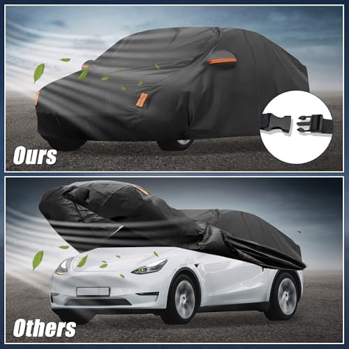 X AUTOHAUX Waterproof Full Car Cover for Tesla Model Y 2020-2025 210D-PU