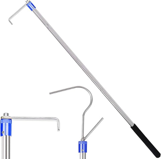 Truck Bed Grabber Tool,Cargo Grabber Pickup Truck Bed 32-79 inch Sturdy Truck Cargo Retrieval Pole with Two Replacement Hooks Essential Bed Buddy Cargo Truck Retriever Easy Pickup