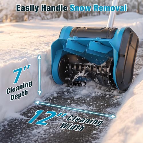 21V Electric Cordless Snow Shovel, 13" Cordless Snow Blower