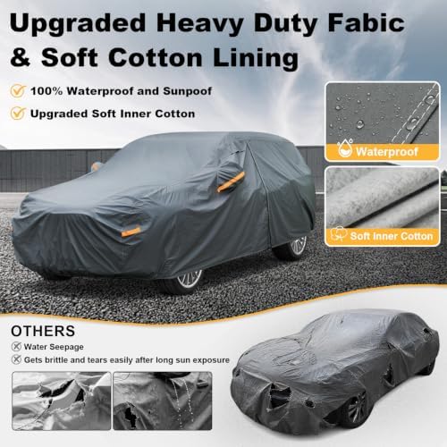 GUNHYI Premium Car Cover Custom Fit Hyundai Nexo, 16 Layers Heavy Duty Car Cover Waterproof All Weather with Zipper Door for Sun Rain Snow Dust Uv Protection