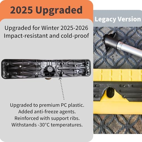 2025 Upgraded Never-Scratch SnowBuster,Snow Roof Rake,EVA Soft Foam Pad Snow Removal Tool,S-Shaped Design for House Roof,Solar Panels,Car Snow, and Leaves,Orange(24FT Telescopic Extension Pole)