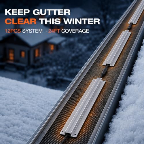 H&G lifestyles 24FT Gutter Guard Heaters to Prevent Ice Dams 12pcs