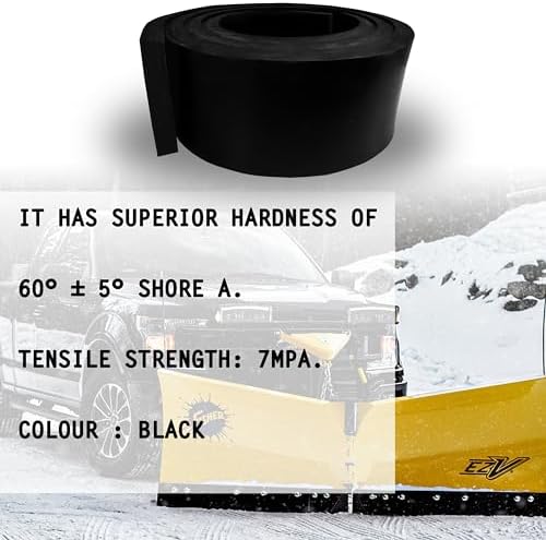 SIMOND STORE Snow Plow Rubber Cutting Edge – Heavy Duty 96" x 6" x 1"