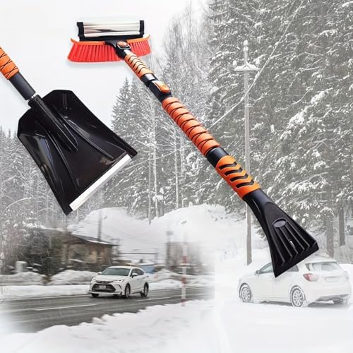Heavy-Duty Remover Portable Snow Brush 42" Detachable Grip 180° Sturdy for Car Windshield, Car Auto Truck SUV, Vehicle