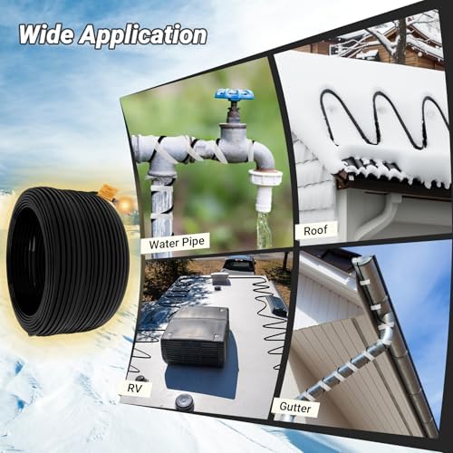 152FT Heat Tape for Roof and Gutters, 8 Watts/ft Roof Heat Cable