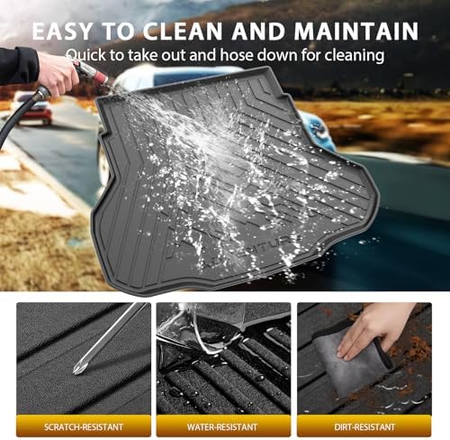 Powerty Floor Mats Cargo Liner for Kia K4 2025 2026 2027 All Weather 3D TPE Anti-Slip Car Protection, 1st & 2nd Row Set with Rear Cargo Mat Accessories