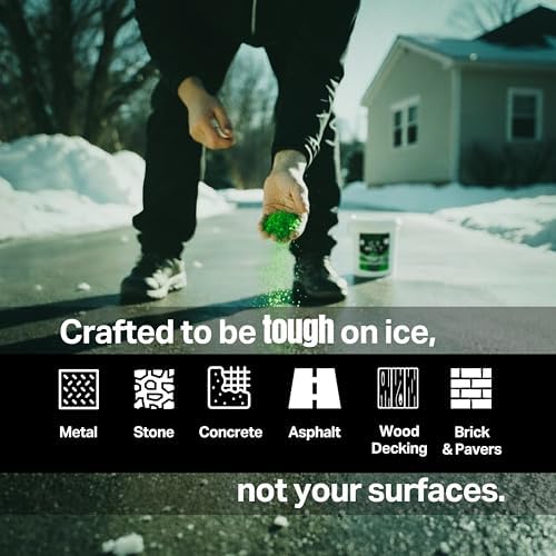 Green Ice Melt -25°F Effective, Pet Safe Eco-Friendly De-Icer, Fast-Acting Granules for Driveways, Walkways & Entryways, 20 lb Pail
