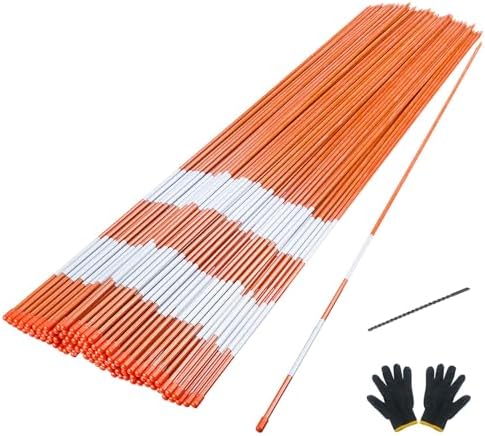 Sunnyglade 100PCS 48" Driveway Marker 5/16" Dia Reflective Driveway Poles