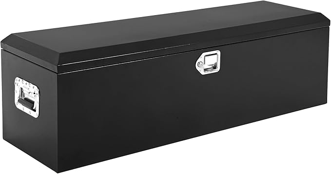 48 Inch Heavy Duty Steel Truck Bed Tool Box Truck Car Outdoor Trailer Pickup Toolbox, RV Storage Organizer w/Lock & Keys