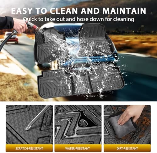 Powerty Floor Mats for 2023-2025 2026 Honda CRV (Gas Model Only), All Weather 3D TPE Anti-Slip Upper & Lower Position Trunk Cargo Liner Seat Back Covers Protectors Full Set Car Accessories