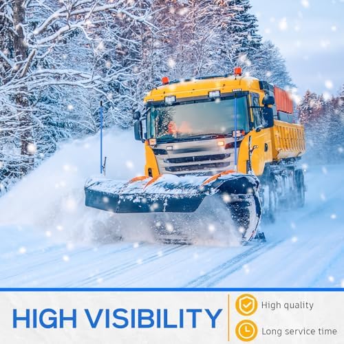 Lasnten 4 Pcs 36 Inch Snow Plow Blade Markers Guide Kit Steel Wire Inside Bolt on Bumper Guides High Visibility Easy Installation for Atv Western Snowplows(Blue)
