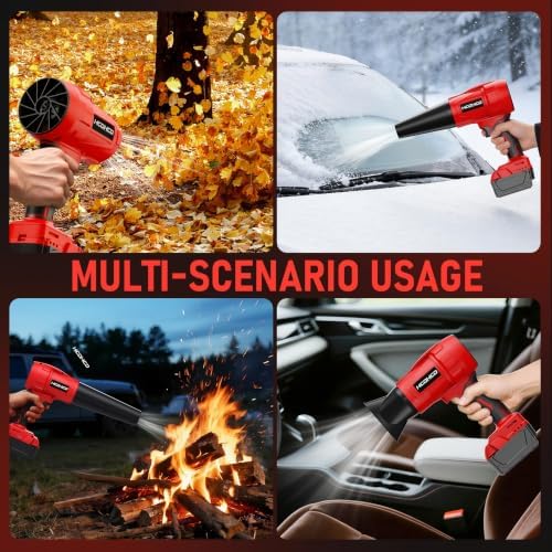 Cordless Leaf Blower Compatible with Milwaukee 18V Battery, 720 CFM 180 MPH Handheld Turbo Jet Blower with 4 Nozzles for Yard Care, Car Drying, Electric Blower (Tool Only)