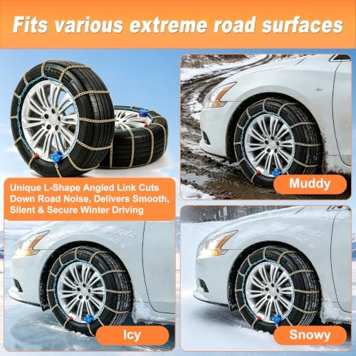 Auto Lock Snow Tire Chains for Car Light Truck SUV Pickup Trucks