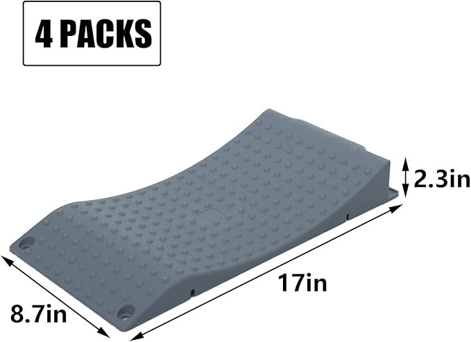 Tire Saver Ramps Anti-Slip Pads 4 Pack Design, Car Tire Wheel Ramps for Flat Spot and Flat Tire Prevention Anti-Slip Pads for Storage Carrying Bag Easy to Store