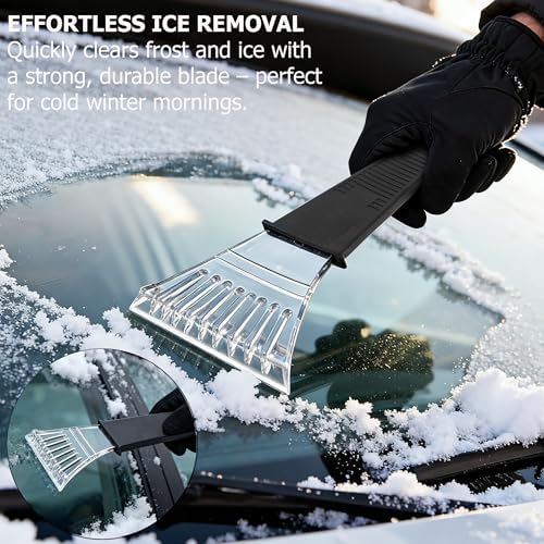 Gardenised 50-pc Car Window & Windshield Ice Scraper Tool for Snow & Ice Removal Vehicle Accessory with Comfortable Non-Slip Grip Handle for Quick Easy & Safe Winter Cleaning for Trucks Vans and SUVs