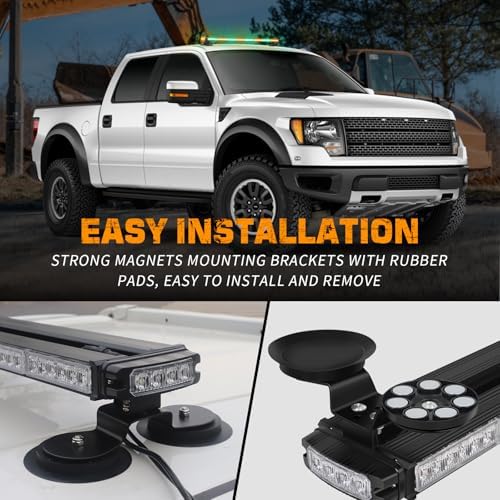 XRIDONSEN 37" 104 LED Roof Strobe Light Bar Rooftop Magnetic lights