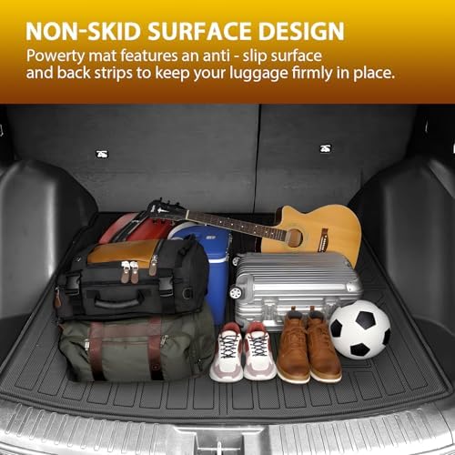 Powerty Floor Mats Cargo Liner for Honda CRV 2023-2025 2026 (Include Hybrid) All Weather 3D TPE Anti-Slip Car Protection, 1st & 2nd Row Set with Rear Upper Positon Cargo Mat Accessories