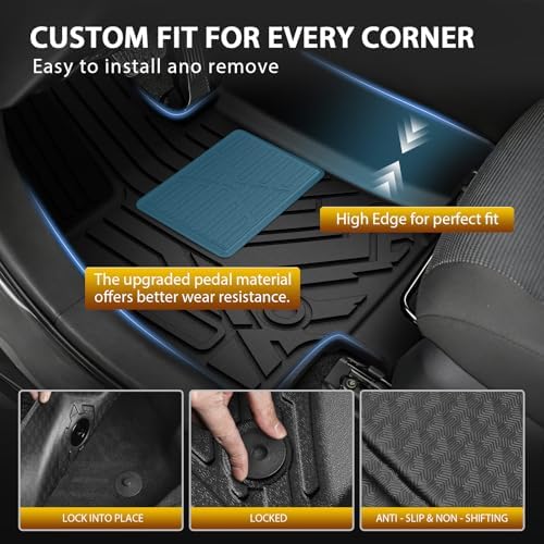 Powerty Floor Mats for Toyota RAV4 Hybrid 2026 2027(Not for PHEV), All Weather 3D TPE Anti-Slip Trunk Cargo Liner Seat Back Covers Protectors Full Set Car Accessories