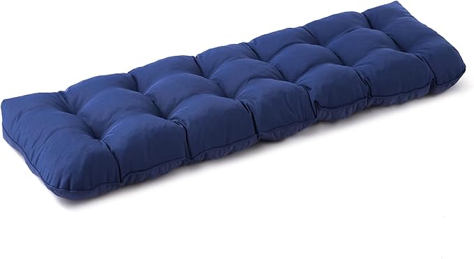 IPYNBAP Outdoor Bench Cushion, 59x18x5 Inch, Waterproof Bench Cushion for Outdoor/Indoor Furniture, Tufted Patio Bench Seat Cushion, Fade Resistant Outdoor Cushions for Porch Swing Couch, Navy Blue