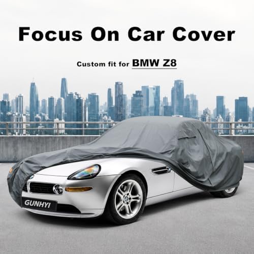GUNHYI Premium Car Cover Custom Fit BMW Z8, 16 Layers Heavy Duty Car Cover Waterproof All Weather with Zipper Door for Sun Rain Snow Dust Uv Protection