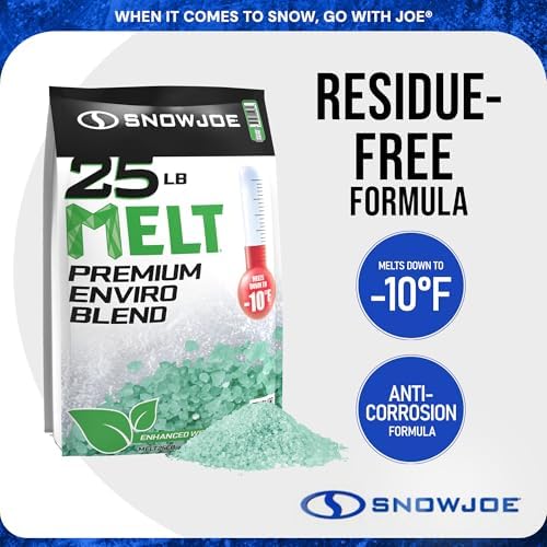 Snow Joe Premium Enviro Blend Ice Melt & Deicer, Safer for Concrete, 25 lb