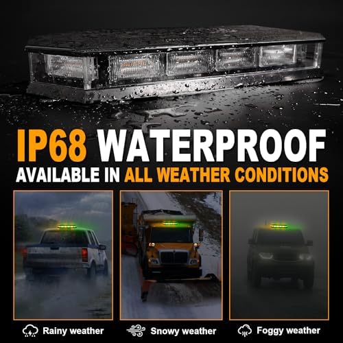 ASPL 16.5 Inch Roof Top Beacon Warning Strobe Light for Trucks Amber Green