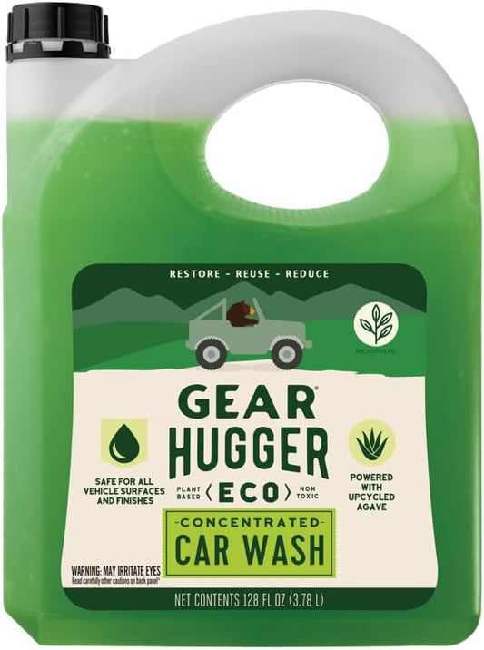 Gear Hugger Car Wash Soap Gallon (128 oz, Pack of 1) – Eco-Friendly Car Cleaner, Biodegradable Car Wash with Natural Saponins & Eucalyptus – Safe Car Soap for All Vehicle Surfaces