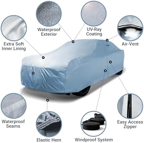 iCarCover Car Cover All Weather for 1990-2005 Mitsubishi Eclipse
