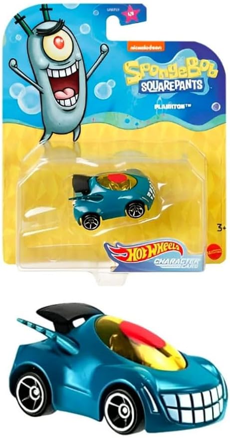 Underwater Wheels Spongebob Character Squarepants 6-Pack Car Bundle + Spongebob Yellow Bubble Van / Patrick Star / Squidward / Mr. Krabs / Plankton / Sandy Cheeks Racer Die-Cast 6 Items Bundle
