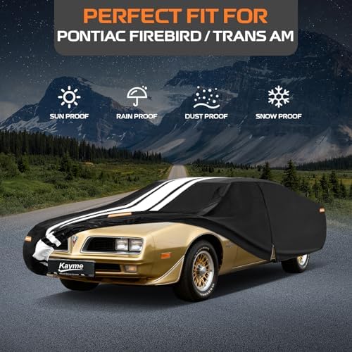 Kayme Pontiac Firebird Car Cover Waterproof All Weather for Automobiles