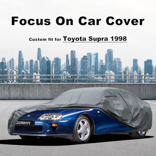 GUNHYI Premium Car Cover Custom Fit Toyota Supra(1978-1998), 16 Layers Heavy Duty Car Cover Waterproof All Weather with Zipper Door for Sun Rain Snow Dust Uv Protection