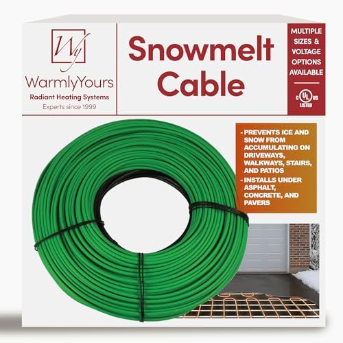 WarmlyYours Snow Melting Cable, 120V, 43 ft Heated + 20 ft Cold Lead