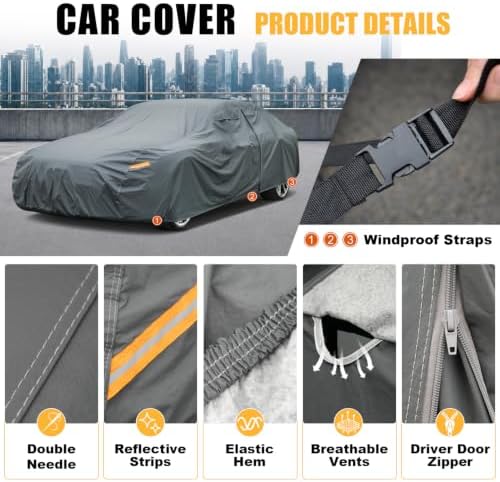 GUNHYI Premium Car Cover Custom Fit Acura Legend Coupe, 16 Layers Heavy Duty Car Cover Waterproof All Weather with Zipper Door for Sun Rain Snow Dust Uv Protection