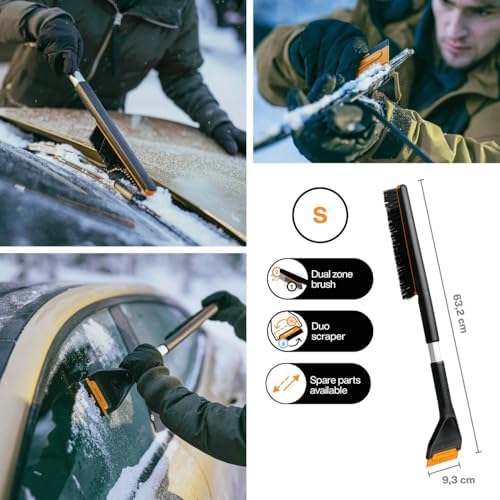 Fiskars Plus Car Snow Brush and Ice Scraper Short 63cm