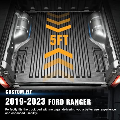 YZONA Bed Mat for 2019-2023 Ford Ranger, 5FT (61.0 in) · SuperCrew Cab