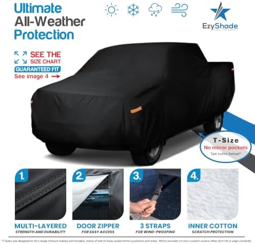 EzyShade Truck Cover Waterproof All Weather. See Truck Size-Chart. Black T1