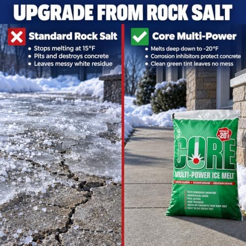 Premium Ice Melt, Blue (50 lb Bag) – Fast-Acting, Industrial-Grade Snow Melter for Sidewalks, Driveways & Parking Lots, Melts to -20°F, Concrete Safe, Non-Greasy, Slip-Free Formula